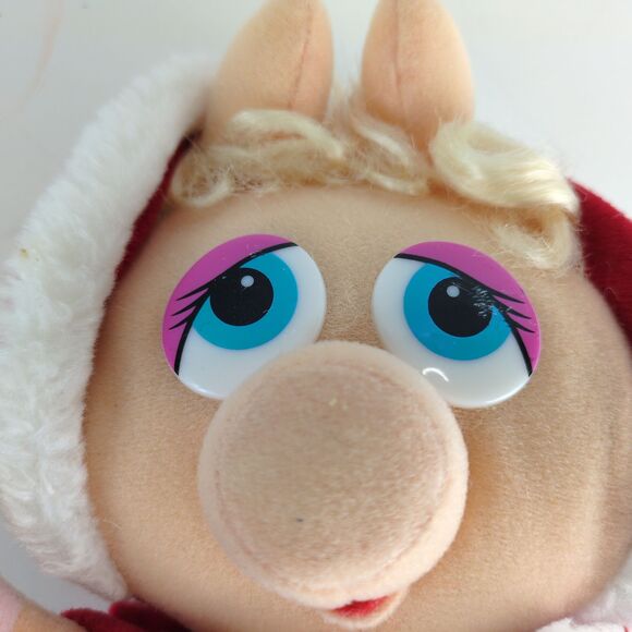 Vintage 1987 Baby Miss Piggy Winter Holiday Outfit Henson Muppets 10" Plush - Picture 5 of 8